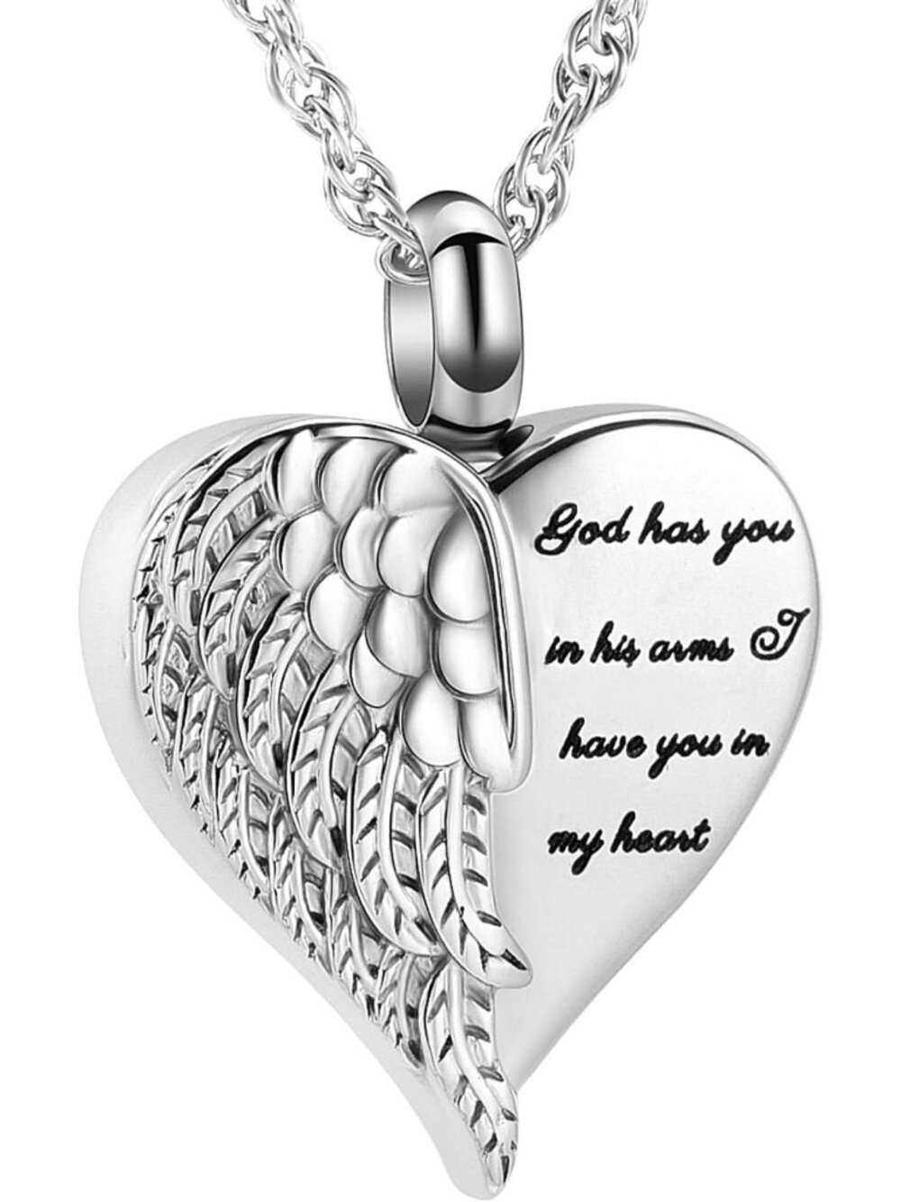 Cremation Heart Urn Necklace for Ashes | Memorial Locket Pendant Keepsake